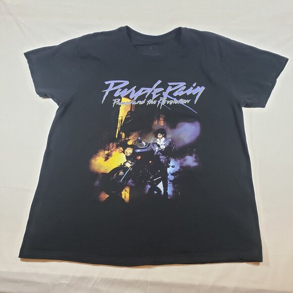 Prince Other - Prince and The Revolution Estate Approved Purple Rain T-Shirt Black Size Large